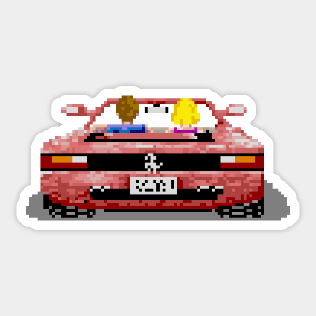 Outrun Ferrari Sticker by GraphicGibbon